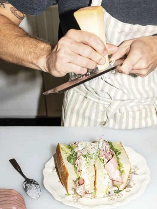 Mortadella sandwich at Spread and Co. in the Cherrywood neighborhood of East Austin, Austin TX