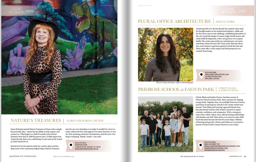 EASTside Magazine Leading Women feature spread example