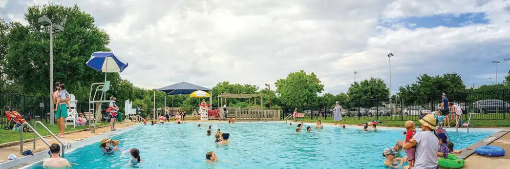 Patterson Park pool in the Cherrywood neighborhood of East Austin, Austin TX