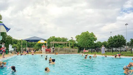 Patterson Park pool in the Cherrywood neighborhood of East Austin, Austin TX