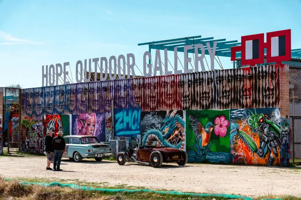 HOPE Outdoor Gallery mural walls at the new Austin location
