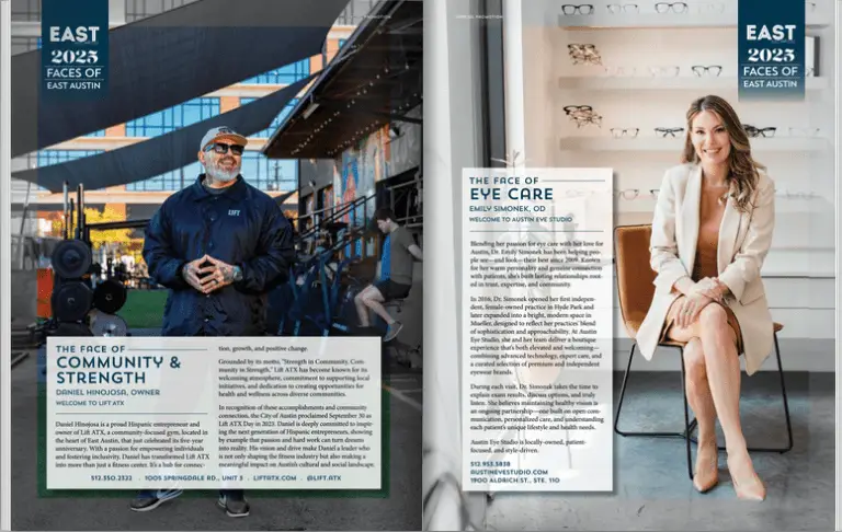 EASTside Magazine Faces of Austin